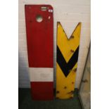 2 Vintage Enamel Railway semaphore signals