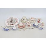 Collection of Dolls house Coalport Indian Tree, Coalport Willow Pattern, Ming Rose etc