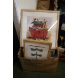Box of assorted Framed pictures and prints