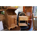 Modern Pine Bedside cabinet and a Cane side table