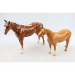 2 Beswick Horses Palomino & Chestnut Mares