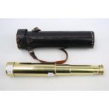 Cased 20thC Brass Telescope of 4 Sections with Leatherette case