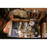 Collection of assorted Silver plated table ware, Two handled tray etc