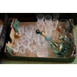 Box of assorted Glassware inc Edinburgh and a 1950s Drinks set