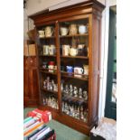 Large Oak Glazed Display Cabinet with 3 shelves to the interior