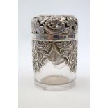 Edwardian Silver mounted Powder flask with pieced decoration