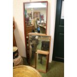 Mid Century wall mirror and a qty. of mirrors