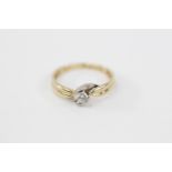 14ct Gold Ladies Cubic Zircon ring 0.20ct Size P 2.7g total weight