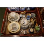 Large tray of assorted Ceramics Limoge Haviland & Co, Losol ware, Spode etc
