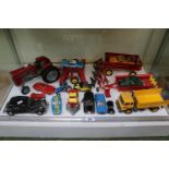 Collection of Vintage Children's Toy vehicles inc. Massey Ferguson, Trailer