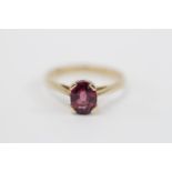 Ladies 9ct Single Stone ring with 1.8ct Oval Rhodalite Size N.2.4g total weight