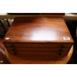 3 Drawer Walnut Collectors chest with fitted spoon interior and Bakelite handles