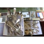 Collection of assorted 19thC and later Silver Flatware 380g total weight and a Collection of