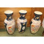 3 Large 20thC Chinese style Vases