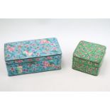 2 Cantonese Enamelled lidded boxes of floral design