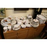 Large collection of Royal Worcester Evesham pattern dinner service with Fruit and Leave decoration