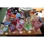 Collection of assorted Glass Paperweights inc. Phoenican, TVG etc