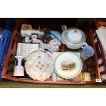 Tray of assorted 19thC and later Ceramics Royal Doulton Second Day of Christmas, Prima, Ship in a