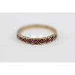 9ct Gold Ladies Ruby set ring Size R. 1.9g total weight