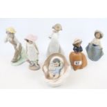 Collection of 6 Nao figurines inc. Matt and Glazed