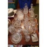 Good collection of assorted Crystal glassware inc. Decanters, Bowls, Sucrier etc