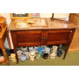 Edwardian Marble topped Washstand with inlaid decoration on tapering legs