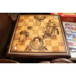 Good quality Chess board of Galleon and Naval design