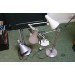 3 Vintage Adjustable Desk Lamps