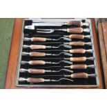 Butlers of Sheffield Antler Handled Teak Knife and Fork set