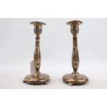 Pair of Silver candlesticks with applied foliate decoration London 1896 360g total weight with