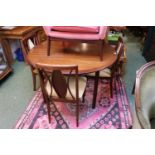 G Plan Circular table and 4 upholstered chairs