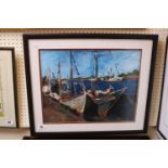 Brian Beattie RA dated 2008 Oil of Fishing Boats