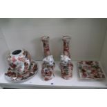 Collection of Fruit and vine decorated ceramics with marks to base