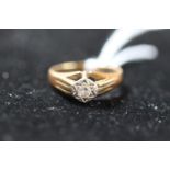 Gents 9ct Gold Diamond set ring Size O 5.2g total weight