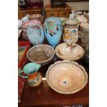 Collection of Art Deco Ceramics inc. Charlotte Rhead bowls, Vases etc