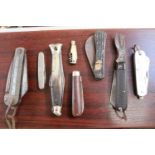 Military Jack knife dated 1941, 1943 and 1953 plus other lock/pen knives (8 in total)