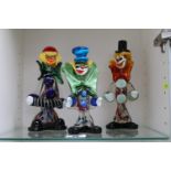Collection of 3 Art Glass Murano clowns