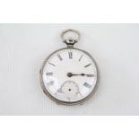 Edwardian Silver cased Pocket watch with roman numeral dial