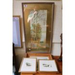 D Ripley framed watercolour of a river view and a colleciton of assorted pictures