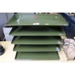 Veteran Series British Made Green painted 5 Shelf stationary rack
