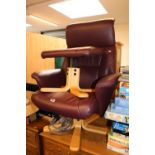 Stressless Style Elbow chair and matching stool