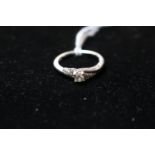 Ladies 9ct White Gold Diamond set ring Size N. 2.3g total weight