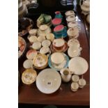 Large group of English Antique Teacups & Saucers inc. Minton, Paragon, Ridgway etc