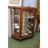 1950s Walnut Veneered Glazed China Display Cabinet