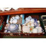 2 Large Trays of assorted Pottery, Porcelain and glassware
