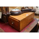 Oak Document Index Drawer and a Oak cased Barometer