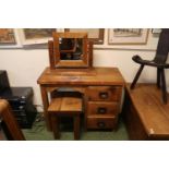 Cobwebs Pine Dressing table with stool and Mirror