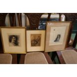 Mortimer Luddington Menpes (22 February 1855 – 1 April 1938) Portrait etching, Alex Hage framed