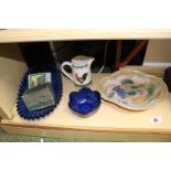 Royal Doulton Brangwyn Ware vine and Wheatsheaf decorated plate and assorted glassware and bygones