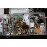 3 Trays of assorted Costume jewellery, Silver Jewellery and bygones